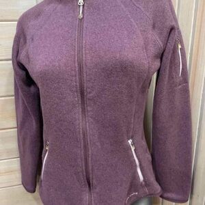 Eddie Bauer Women's Eggplant Purple Fleece Sweater Zip Jacket